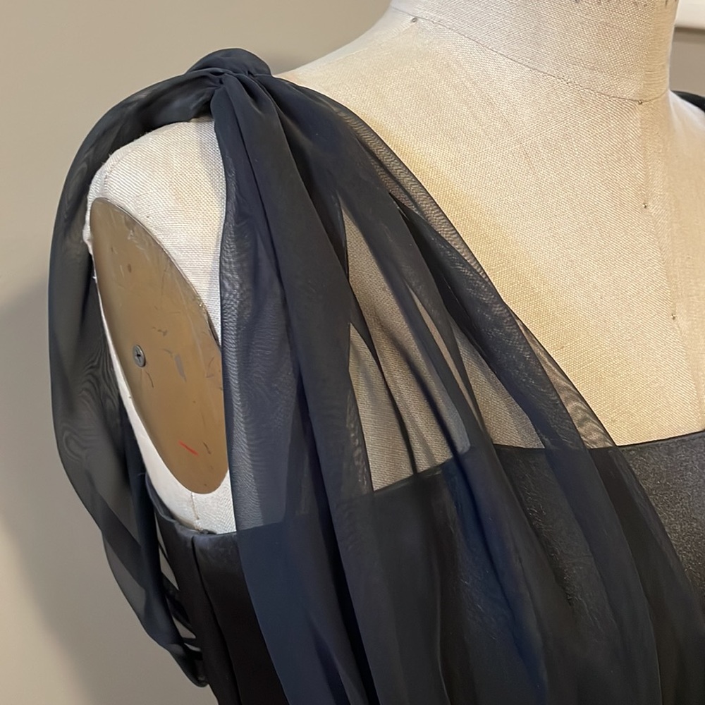 GO Jane A-line satin bridesmaid dress with beaded and sheer detail - Picture 7 of 9